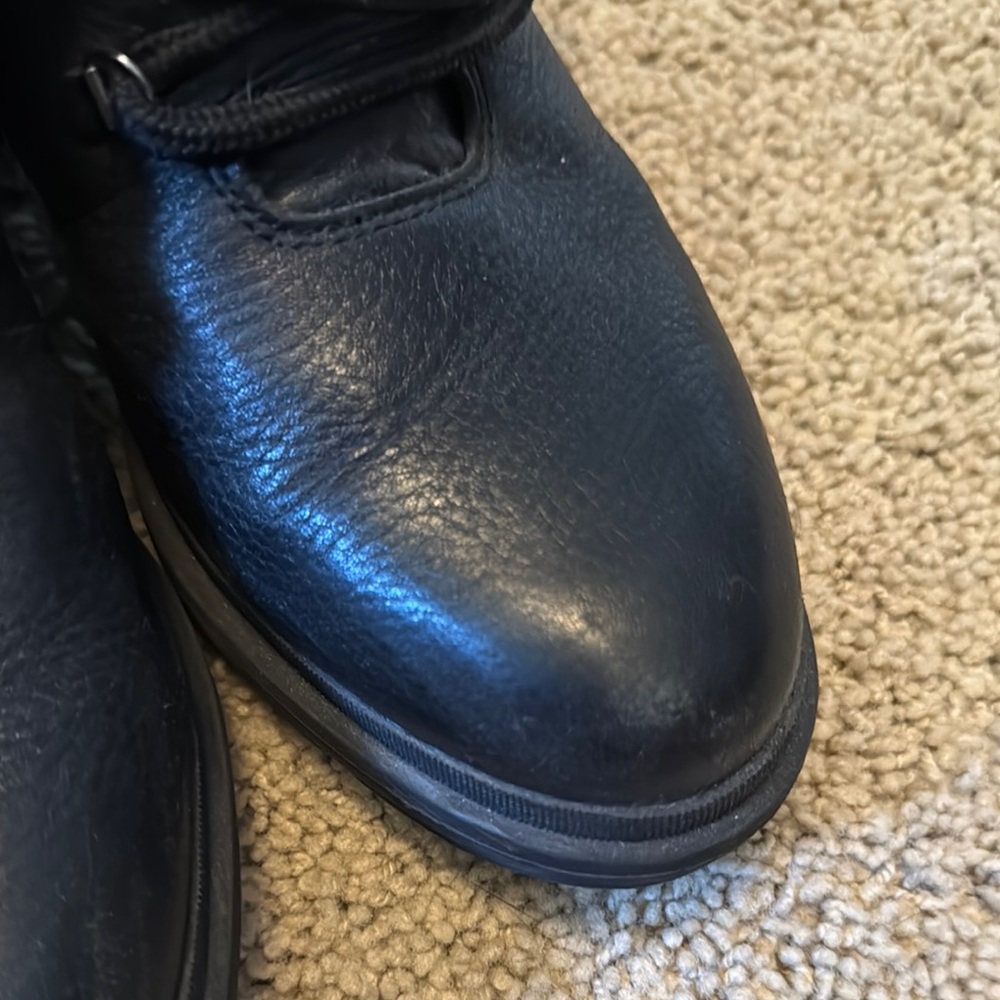 LAST CALL:  Black Leather Lace-Up Boots SZ 9 - Picture 8 of 11